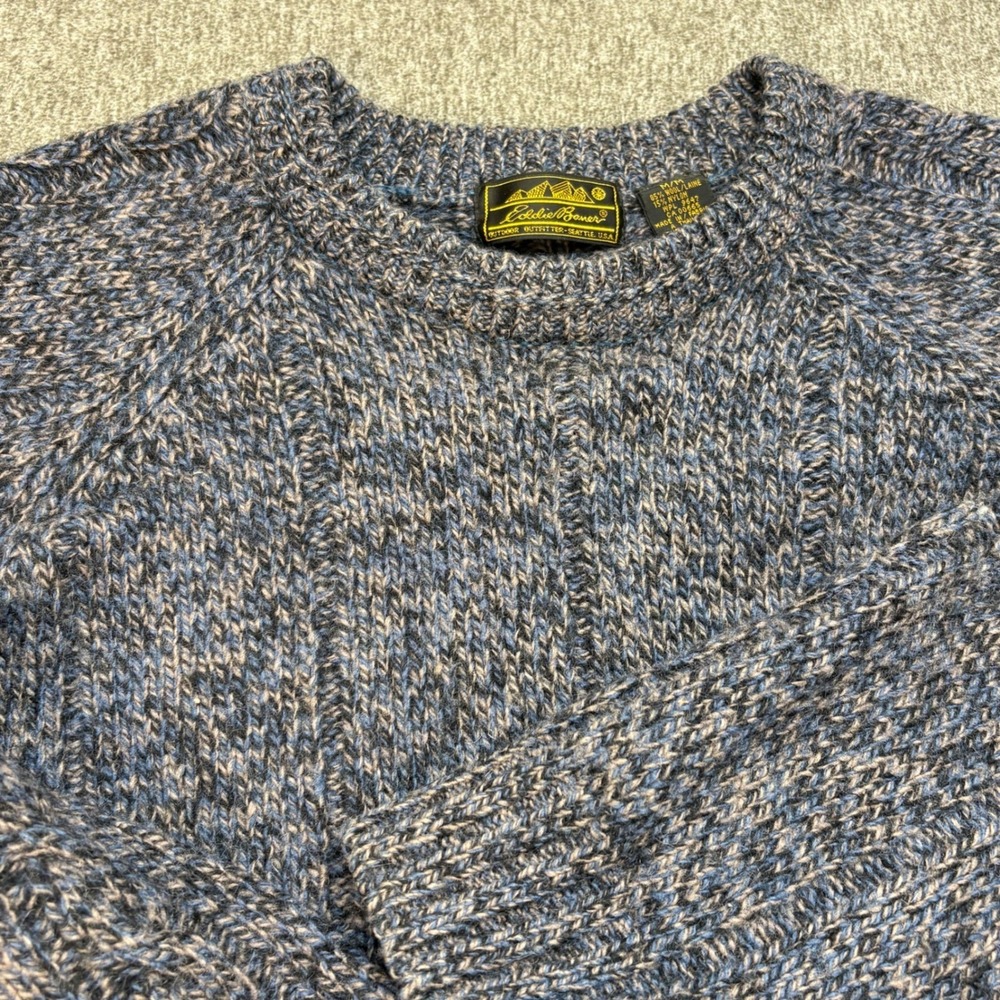 Vintage Eddie Bauer Mens M 85% Wool Heavy Knit Crew Neck Sweater - Picture 7 of 8